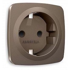 Накладка для розетки с заземлением и со шторками ambrella volt quant op6370